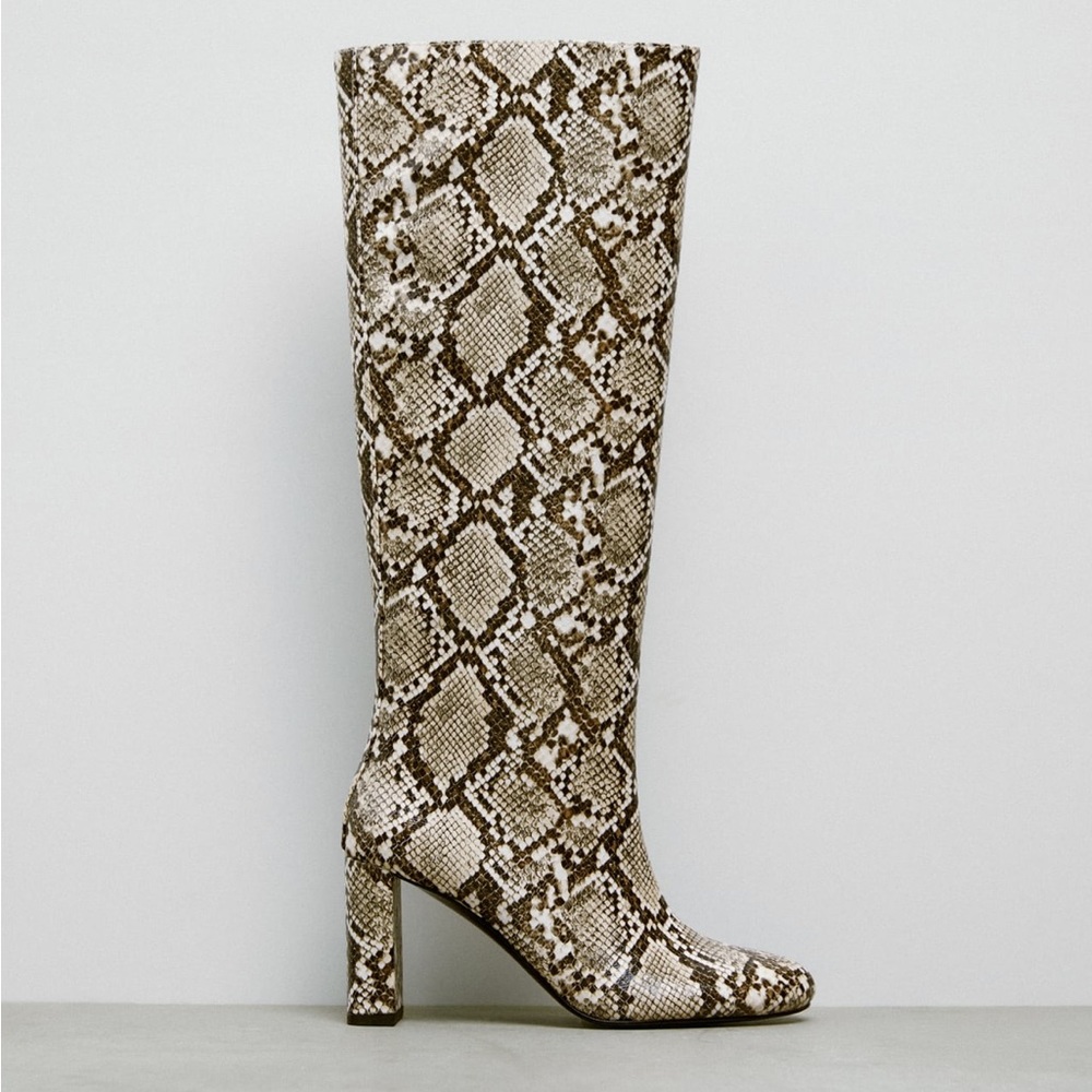 Snake print boots